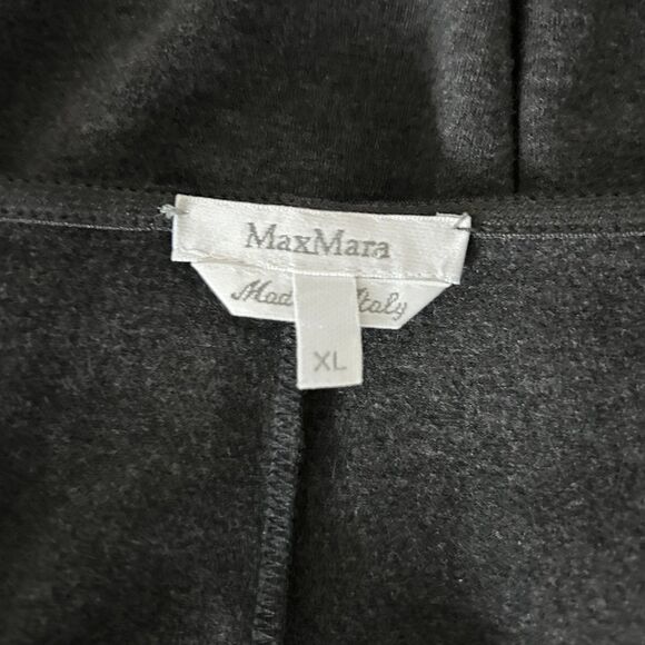 Max Mara 3/4 Sleeve Wool Angora Blend T-Shirt in Charcoal Gray Size XL - Picture 3 of 4